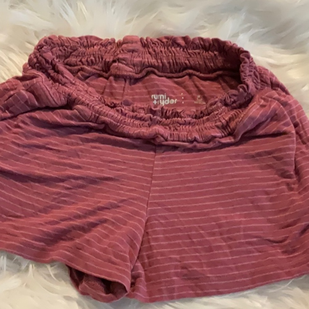 Women's Pink Striped Shorts - Picture 1 of 4